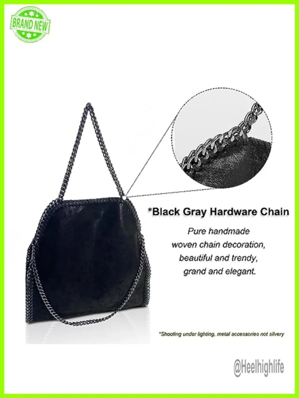 Faux Leather Crossbody Shoulder Bag Hobo Bag with Chain Large Tote Handbag
